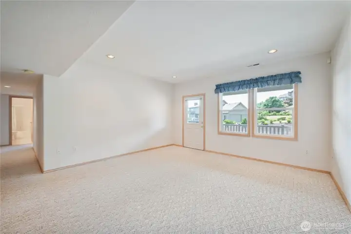 Daylight basement family room