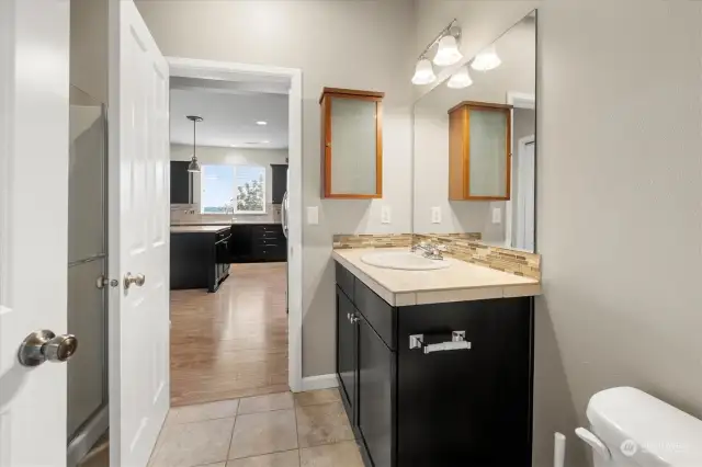 Three Quarter Bath on Main Level.  Perfect for guests.