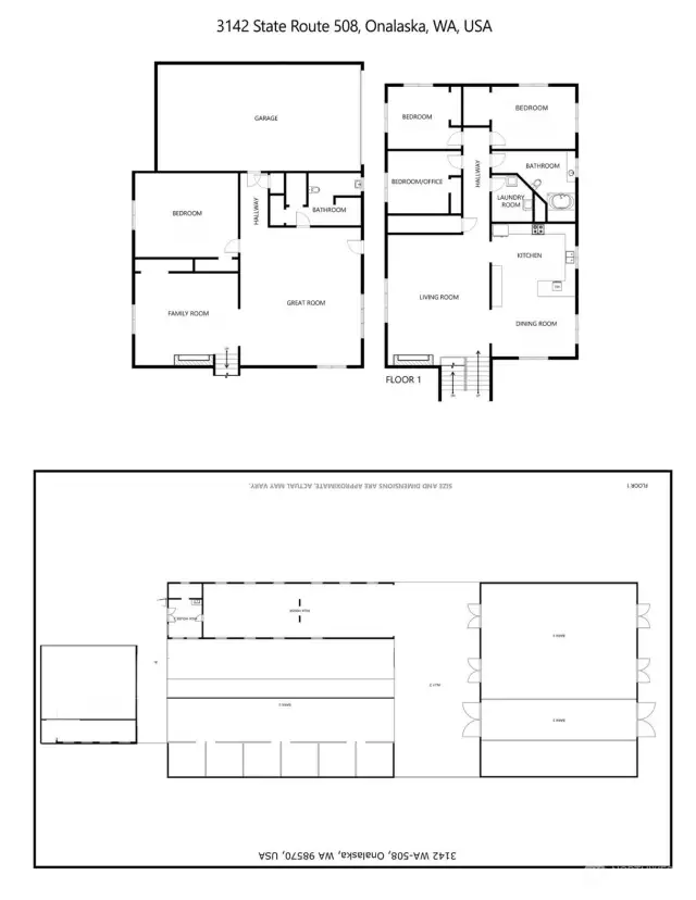 Floor plan for house and barn layout for reference