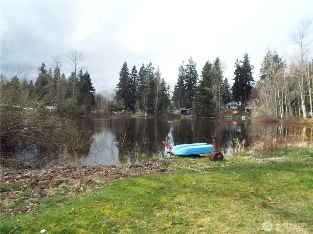 lake access few steps from the back deck