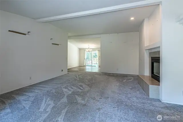 Living Room connected to the dining room