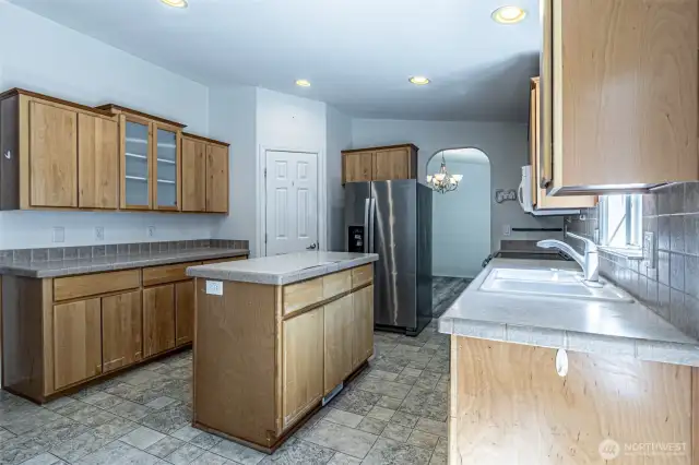 Kitchen from utility room entrance