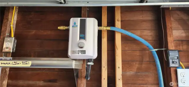 On demand Hot Water in front garage