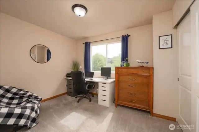 Home office or second bedroom. Room for a queen and a dresser.  Lots of light