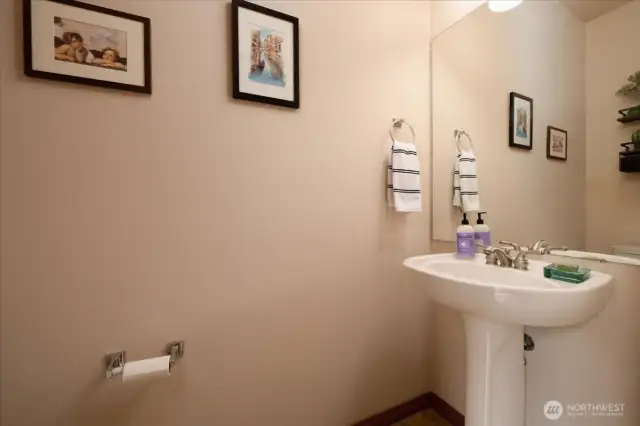Roomy 1/2 bath for convenance.
