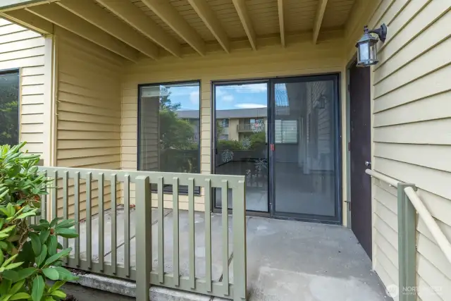 Back patio facing courtyard