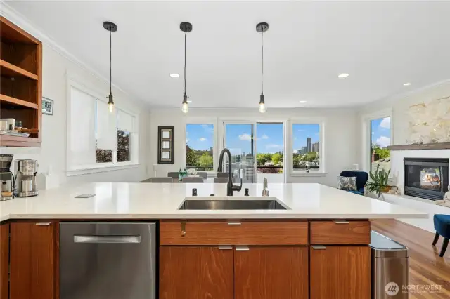 Enjoy the fantastic views while cooking or enjoying your morning coffee.