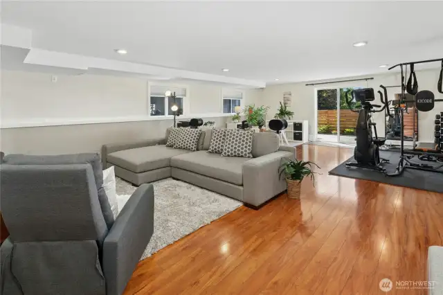 Daylight basement with separate access—ideal for a family room, studio, or future ADU