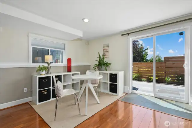 Secret closet and direct walkout to private garden and patio