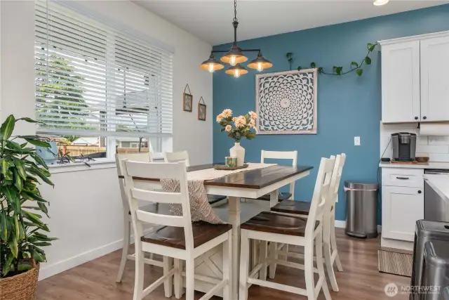 Nice dining space with room for whatever size table you prefer