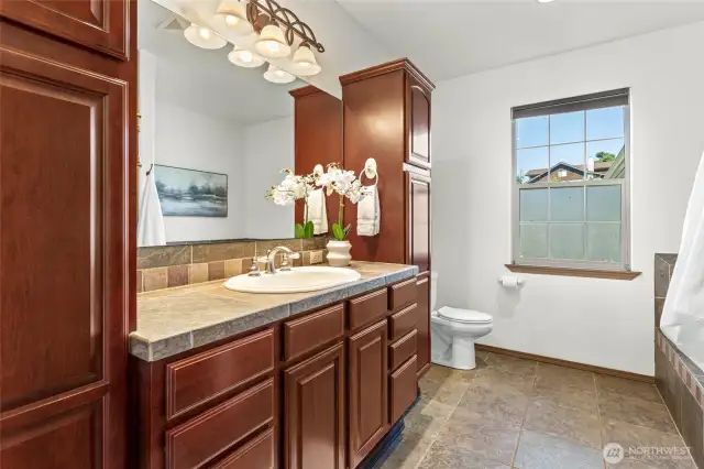 Tastefully appointed bathroom for the primary suite