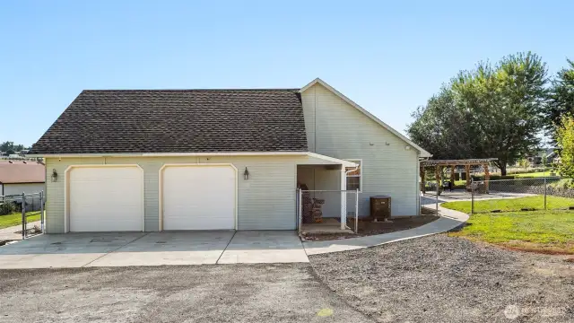 Attached to the home is a large, two vehicle garage