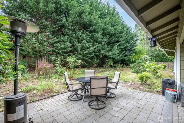 Partially covered patio just in time to enjoy the moody weather.