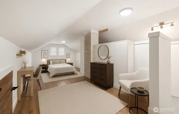 Virtually staged – attic thought can be turned into a fourth bedroom