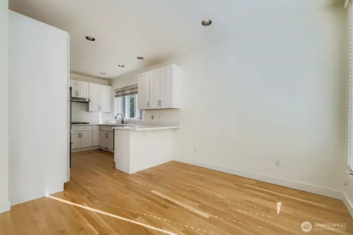 Space for barstools in the kitchen