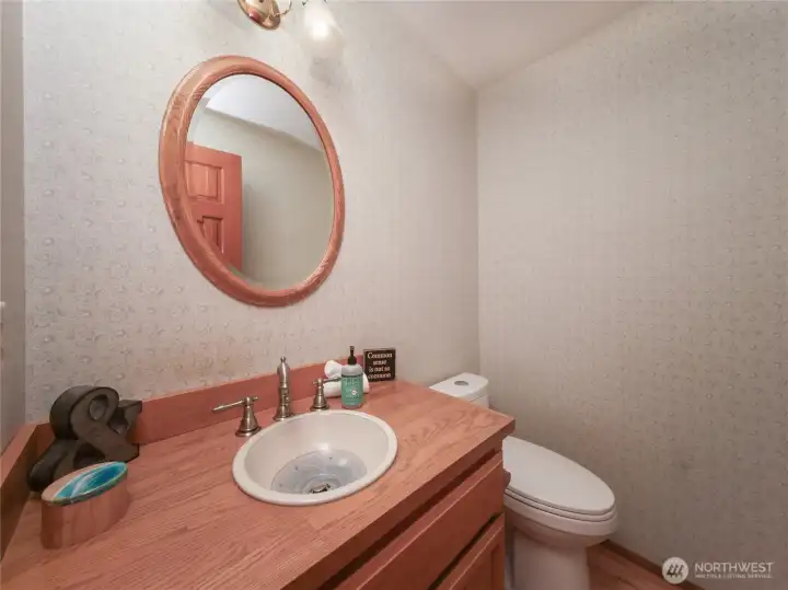 Powder Rm w/Real Hardwood Floors