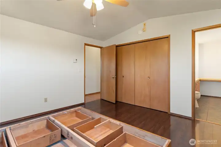 Primary bedroom with built ins