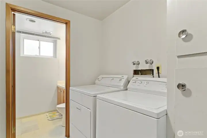 Basement laundry and bath