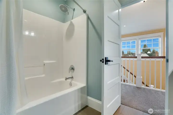 A full-size tub and shower meet the magic of a whole-house on-demand water heater… meaning everyone gets a hot shower! Don’t miss the linen closet just outside the bathroom, perfect for all your storage needs.