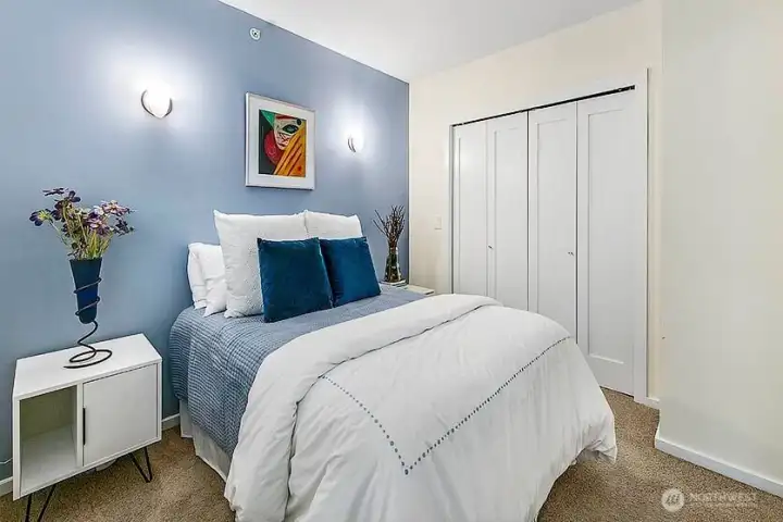 Great bedroom space with a long closet for easy storage.