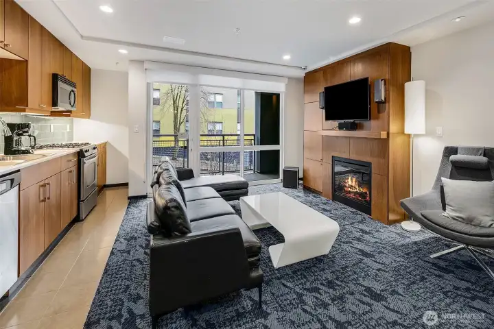 Great fireplace on a cold day