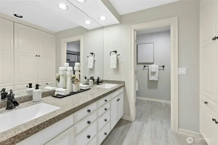 Large shared bath for 2 more upstairs bathrooms.