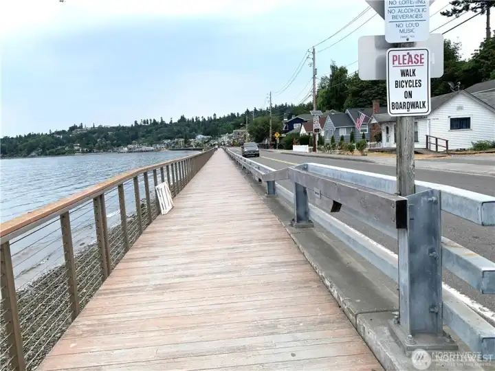 Boardwalk is excellent for the power walk, or stroll watching the gulls and taking it all in. This is why we live in the Northwest.