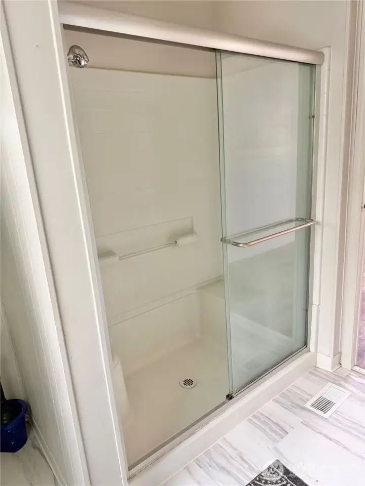 Master Suite Bathroom has a beautiful walk in shower.