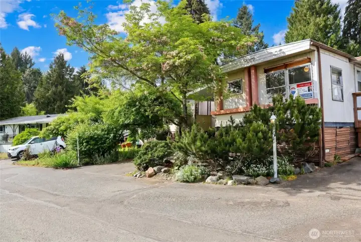 Surrouned by mature landscaping.