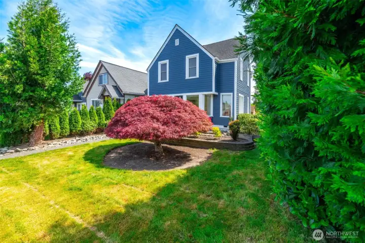 The mature landscaping is beautiful and low maintenance.