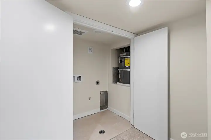 Lower level laundry hook-ups.