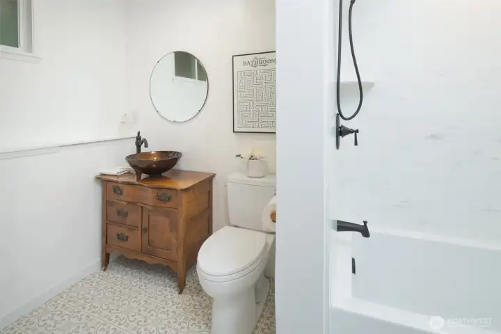 brand new lower level full bath