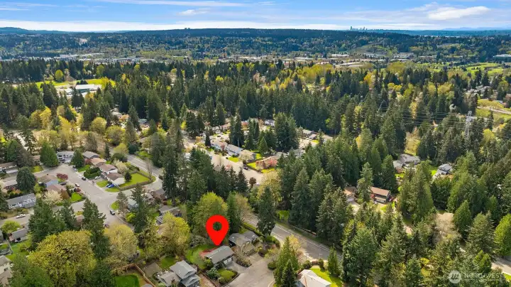Aerial View Looking South Toward downtown Redmond