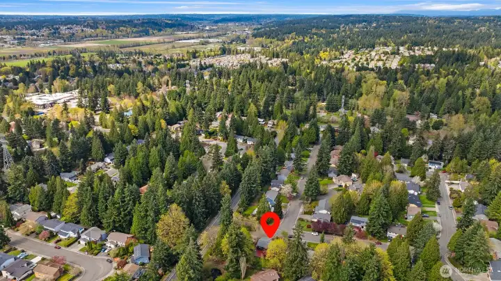 Aerial View looking North toward Woodinville