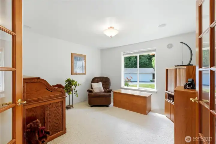 French doors to office/bonus room