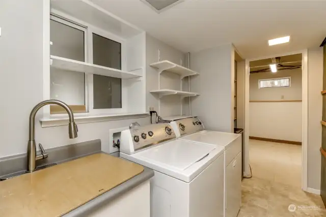 You will enjoy having a utility sink in your laundry room.