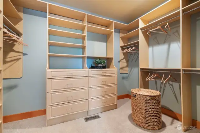 Love the size and organization of this Primary closet!
