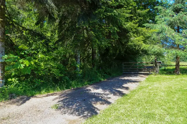 On Map - Point I.  This is the gate down to the open field/ Subject Property. Points are estmated on Pictures. Stakes are present to show points and lines.