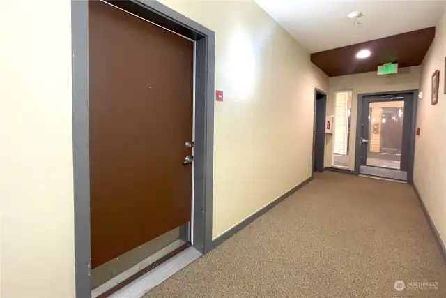 Enter through an upscale hallway that leads directly to the primary entrance of the unit. Thoughtfully designed with quality finishes, it offers a welcoming and stylish transition into your home.