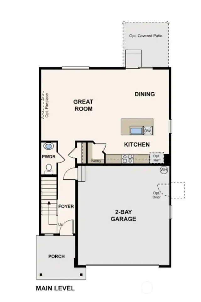 Disclaimer – Main Floor – Marketing rendering of floor plan, illustrative purposes only – may vary per location.