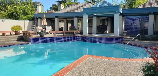 The pool is kept sparkling clean and is heated from May to September.  Patio umbrellas and deck chairs provided...just bring towels.