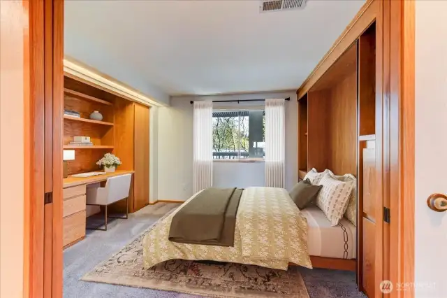 It's a guest room when needed and an efficient office as well.