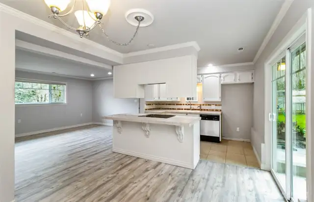 Opposite View of The Kitchen~Cooking Island~Eating Bar~And Additional Cabinets~Step out the Slider & Check on the Blackstone~Medium Rare Smash Burgers~