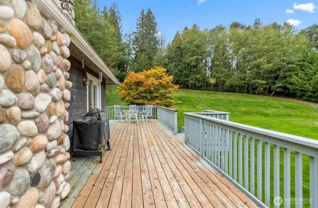 Enter the "L" Shaped Deck thru the Upper Level Dining Room~Stairs Lead to the Back Yard~