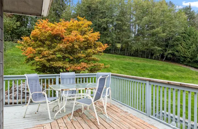 Plenty of Room for that "Party on the Patio." Deck Overlooks the Lush Yard & Greenbelt as well as the Water Feature~