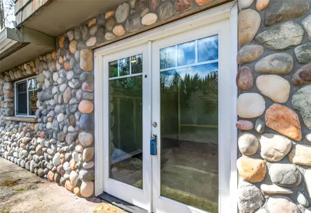 Cheery French Door Entrance to the Ground Level Portion of the Home~