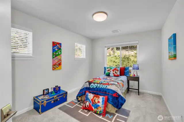 Second bedroom upstairs sharing that great green view.