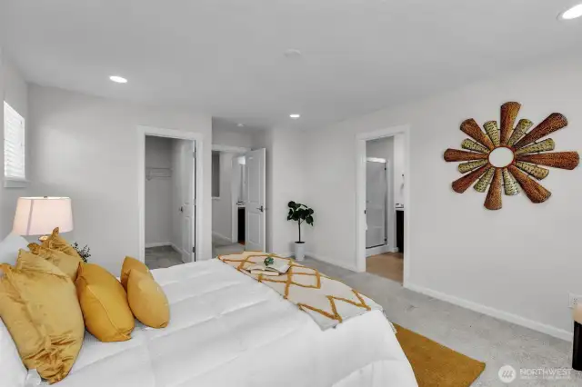 More than enough room for a king size bed, dressers and even extra sitting space.