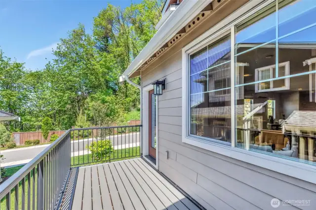 Deck off the living room is perfect for some BBQ time.