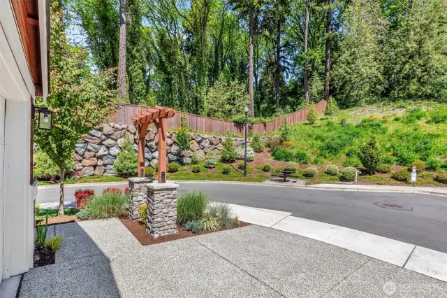 Charming arbor at the entrance of your new home